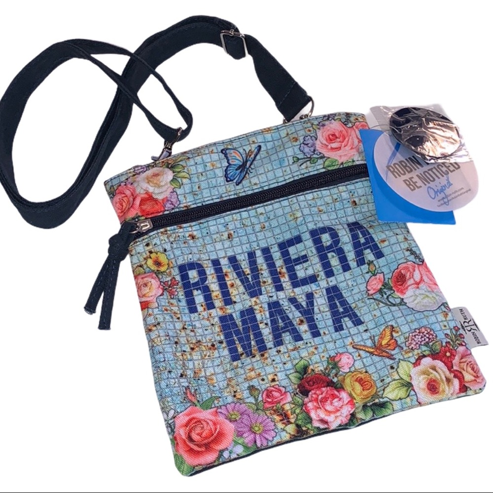 NWT Robin Ruth Riviera Maya CrossBody Butterfly Rose Floral Bag Purse